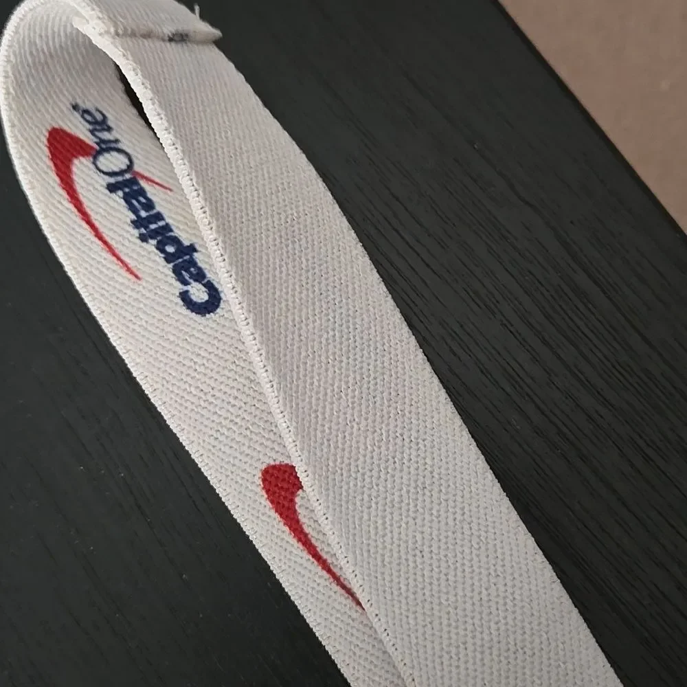 Capital One White Logo Thick headband hair accessory 2 sided Womens Gym Athletic